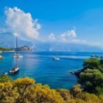 Sailboats on the water in Fethiye, Turkey
